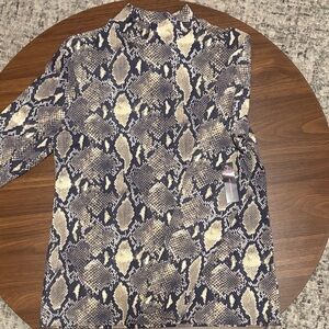 No Boundaries Snake Print Long Sleeve Top - Black and Cream